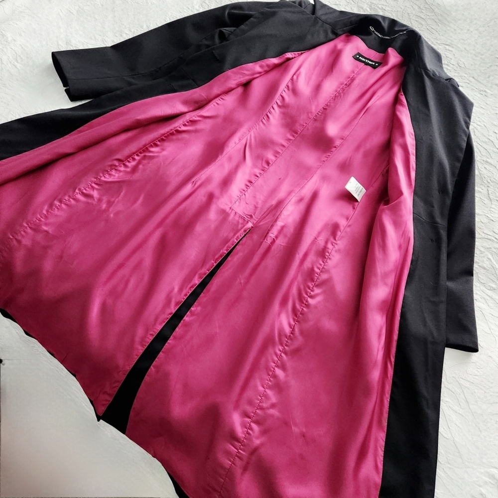 Nicowa Sleek & Lightweight Black Jacket Silky Pink Lining Sexy & Fitted Size 4 - Picture 13 of 16